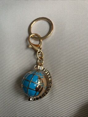 Juicy Couture Gold-Tone Blue Globe Keychain